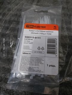 Хомут стяжной кабельный, 2.5х100 мм, нейлон, 100 шт, белый, TDM Electric, SQ0515-0111 - фото 4 от пользователя