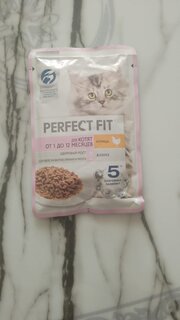 Корм для животных Perfect Fit, 75 г, для котят до 12 месяцев, кусочки в соусе, курица, N1802 - фото 9 от пользователя