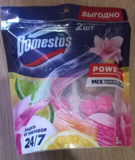 Подвеска для унитаза Domestos, Свежесть лайма и Ледяная магнолия, 5 шт, 55 г, Power 5 - фото 8 от пользователя