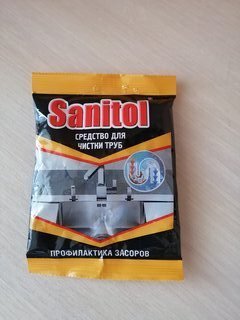 Средство от засоров Sanitol, порошок, 90 г, сухое - фото 5 от пользователя