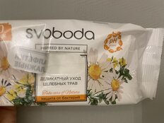 Салфетки влажные Svoboda Natural, Деликатный уход нежных трав, освежающие, 60 шт, 200028 - фото 7 от пользователя