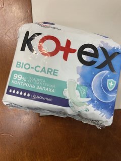 Прокладки женские Kotex, Bio-Care, ночные, 6 шт, 9426151 - фото 4 от пользователя