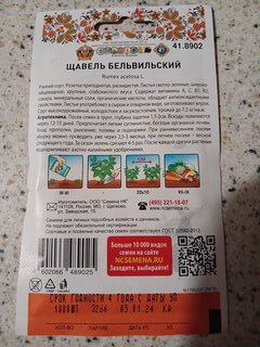 Семена Щавель, Одесский широколистный, 1 г, цветная упаковка, Русский огород - фото 2 от пользователя