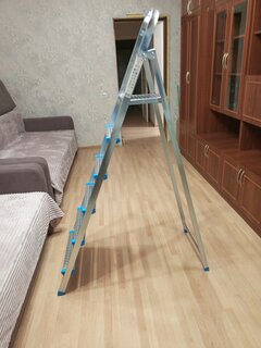 Стремянка 1 секция, 6 ступеней, сталь, 1.65 м, 120 кг, оцинкованная, Dogrular, Ярус, 122206 - фото 6 от пользователя