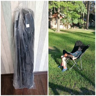 Кресло складное 45х80х90 см, Элит, черное, ткань, с сумкой-чехлом, 110 кг, Y6-1983 - фото 2 от пользователя