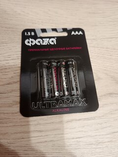 Батарейка ФАZА, ААА (LR03, 24A), Ultra Max, щелочная, блистер, 4 шт, 5043084 - фото 1 от пользователя