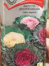 Семена Цветы, Капуста декоративная, Смесь окрасок, 0.25 г, цветная упаковка, Поиск - фото 1 от пользователя