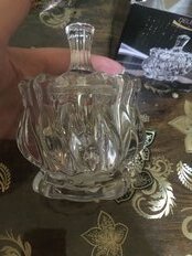 Сахарница стекло, 8.5х7.5 см, с крышкой, витая, Y4-3614 I.K - фото 8 от пользователя