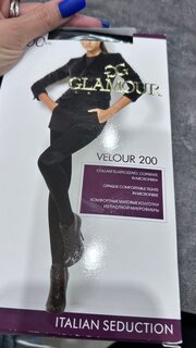 Колготки Glamour, Velour, 200 DEN, р. 3, nero/черные, комфортный пояс - фото 2 от пользователя