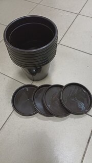Горшок пластик, 2 л, 17 см, для цветов, коричневый, Альтернатива, Эконом, М6601 - фото 4 от пользователя