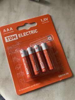 Батарейка TDM Electric, ААА (LR03, 24A), Alkaline, щелочная, 1.5 В, блистер, 4 шт, SQ1702-0006 - фото 6 от пользователя