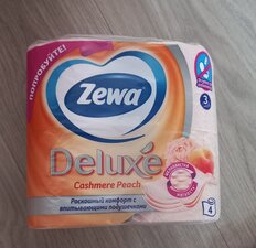 Туалетная бумага Zewa, Deluxe, 3 слоя, 4 шт, 18.8 м, с втулкой, персик - фото 5 от пользователя