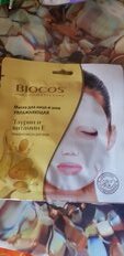 Маска для лица и шеи, Biocos, тканевая, увлажняющая, с таурином и витамином Е - фото 9 от пользователя