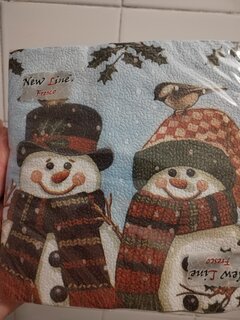 Салфетки бумажные New Line, Fresco Снеговички с шарфом, 20 шт, 2 слоя, 33х33 см - фото 7 от пользователя