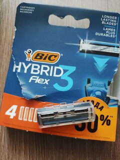 Сменные кассеты для бритв Bic, Flex 3 hibrid, для мужчин, 4 шт, 948274 - фото 3 от пользователя