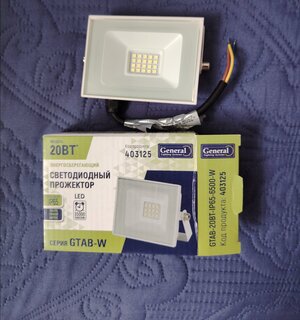 Прожектор светодиодный, General Lighting Systems, GTAB, 20 Вт, 6500 К, IP65, 1550 Лм, белый, 403125 - фото 2 от пользователя