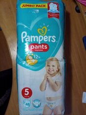 Подгузники-трусики детские Pampers, Pants Junior, 5, 12 - 18 кг, 48 шт, унисекс - фото 2 от пользователя