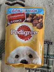 Корм для животных Pedigree, 85 г, для щенков всех пород, кусочки в желе, говядина, пауч, 47467/7699 - фото 9 от пользователя