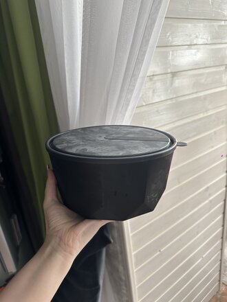 Салатник пластик, круглый, 22.1х10.8 см, 3.1 л, с крышкой, Black, Plast team, PT171410621 - фото 1 от пользователя