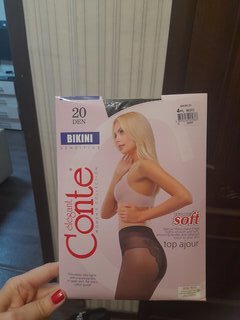 Колготки Conte, Bikini, 20 DEN, р. 4, nero/черные, уплотненный мысок, 8С-34 СП - фото 1 от пользователя