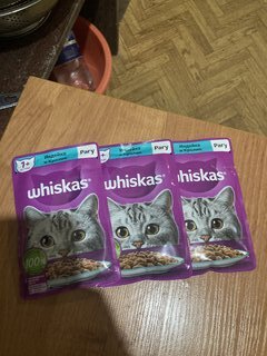 Корм для животных Whiskas, 75 г, для взрослых кошек 1+, рагу, индейка/кролик, пауч, G8484 - фото 3 от пользователя