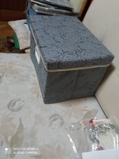 Кофр для хранения, с крышкой, складной, 38х25х25 см, серый, Розы, Y3-587 - фото 3 от пользователя