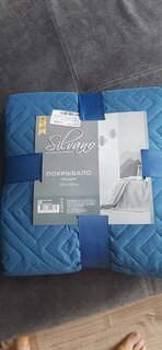 Покрывало 2-спальное, 200х180 см, 100% полиэстер, стеганое, Silvano, Ультрасоник Греция, синее - фото 4 от пользователя