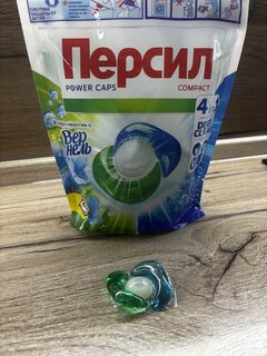 Капсулы для стирки Персил, Power Caps 4в1 Свежесть Вернель, для белого белья, 28 шт - фото 2 от пользователя