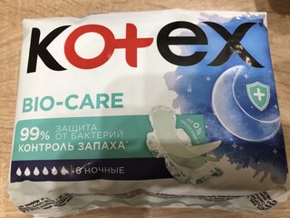 Прокладки женские Kotex, Bio-Care, ночные, 6 шт, 9426151 - фото 1 от пользователя