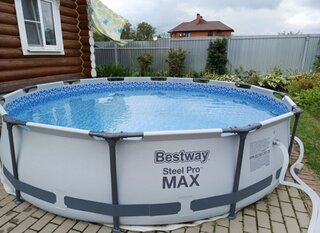 Бассейн каркасный Bestway, 457х122 см, Steel Pro Max, 56438, фильтр-насос, лестница, тент, 16015 л - фото 3 от пользователя