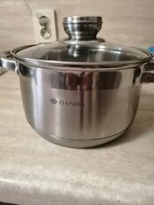 Кастрюля нержавеющая сталь, 4 л, с крышкой, крышка стекло, Daniks, Стандарт, SD-420-2, индукция - фото 3 от пользователя