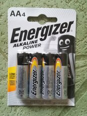 Батарейка Energizer, АА (LR06, LR6), Power, алкалиновая, 1.5 В, блистер, 4 шт, E300132901 - фото 3 от пользователя