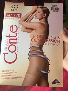 Колготки Conte, Active, 40 DEN, р. 3, nero/черные, шортики утягивающие - фото 2 от пользователя