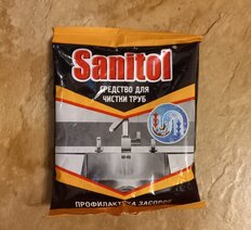 Средство от засоров Sanitol, порошок, 90 г, сухое - фото 2 от пользователя