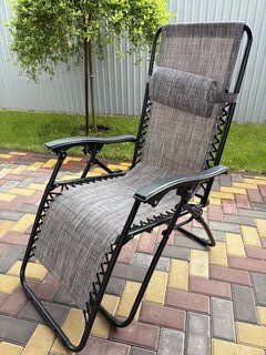 Шезлонг пляжный складной, металл, 165х65х110 см, 100 кг, 2 положения спинки, коричнево-серый, Green Days - фото 8 от пользователя