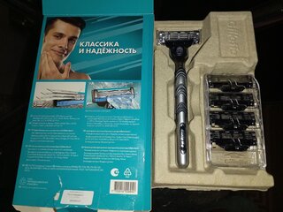 Станок для бритья Gillette, Mach3, для мужчин, 5 сменных кассет - фото 2 от пользователя