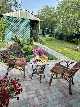 Мебель садовая Сиеста, коричневая, стол, 55х55х56 см, 2 кресла, подушка коричневая, 100 кг, IND06 - фото 2 от пользователя