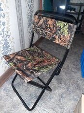 Стул складной усиленный, со спинкой, металл, 37 см, 90 кг, замкнутая ножка, d 18mm, с дубовыми листьями, Nika, ПС1/3 - фото 3 от пользователя