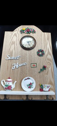 Ключница Часы, 28х42х4 см, МДФ, 6 крючков, Y4-6708 - фото 4 от пользователя