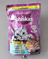 Корм для животных Whiskas, 350 г, для стерилизованных кошек 1+, сухой, курица, подушечки, коробка, 10139171 - фото 2 от пользователя