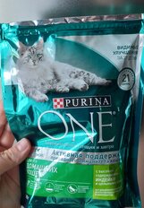 Корм для животных Purina, One, 200 г, для домашних кошек, индейка, цельные злаки, 0042014110 - фото 2 от пользователя