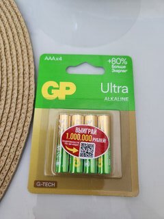 Батарейка GP, ААА (LR03, 24A), 24AUA21-2CRSBC4, щелочная, блистер, 4 шт, 1233 - фото 9 от пользователя