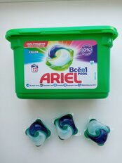 Капсулы для стирки Ariel, Pods Все-в-1 Color, для цветного белья, 12 шт, капсула 27 г - фото 7 от пользователя