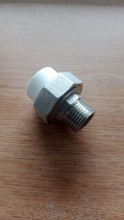 Муфта разъемная полипропилен, d25х1/2&quot;, наружная резьба, белая, Kalde - фото 1 от пользователя