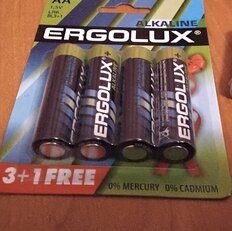 Батарейка Ergolux, АА (LR06, LR6), Alkaline 3+1 FREE, алкалиновая, 1.5 В, блистер, 4 шт, 12866 - фото 9 от пользователя