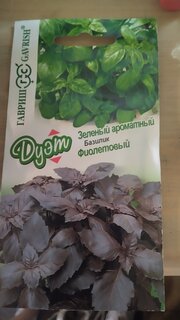 Семена Базилик, Дуэт, 0.1 г, Фиолетовый + Зеленый ароматный, 0.1 г, цветная упаковка, Гавриш - фото 7 от пользователя