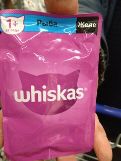 Корм для животных Whiskas, 75 г, для взрослых кошек 1+, кусочки в желе, лосось, пауч, G8461 - фото 2 от пользователя