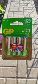 Батарейка GP, АА (LR6, 15A), 15AUA21-2CRSBC4, щелочная, блистер, 4 шт, 1230 - фото 8 от пользователя