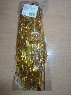 Карнавальный головной убор Парик из мишуры, 35 см, золотой, 75728 - фото 5 от пользователя