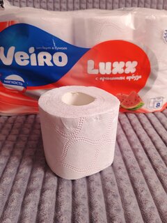 Туалетная бумага Veiro, Luxx, Арбуз, 3 слоя, 8 шт, 16.5 м, с втулкой - фото 2 от пользователя